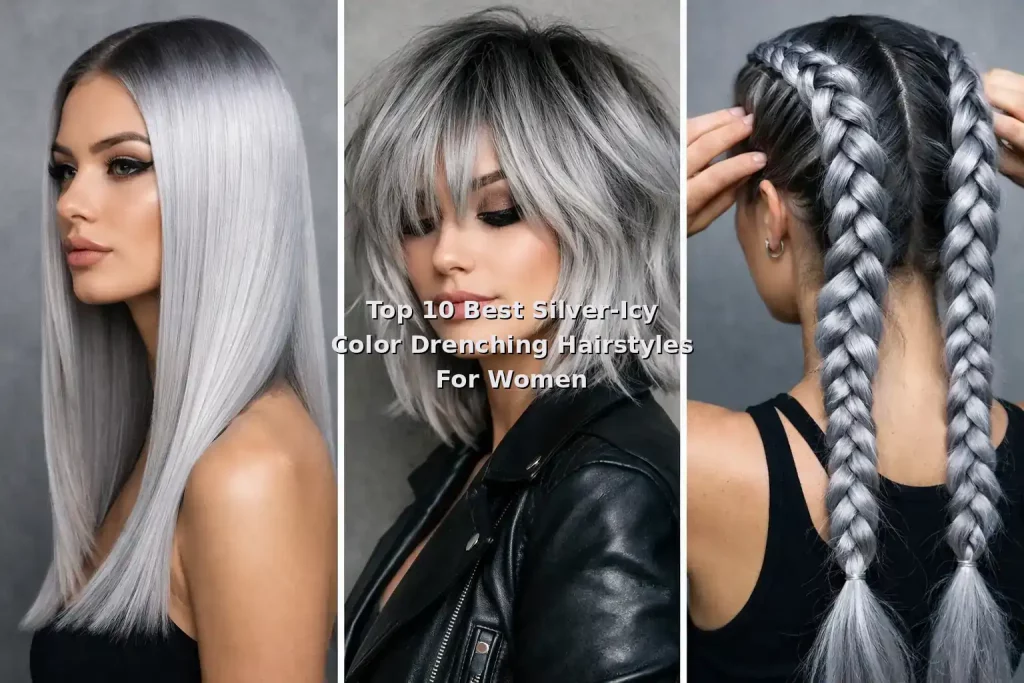Best Silver-Icy Color Drenching Hairstyles For Women