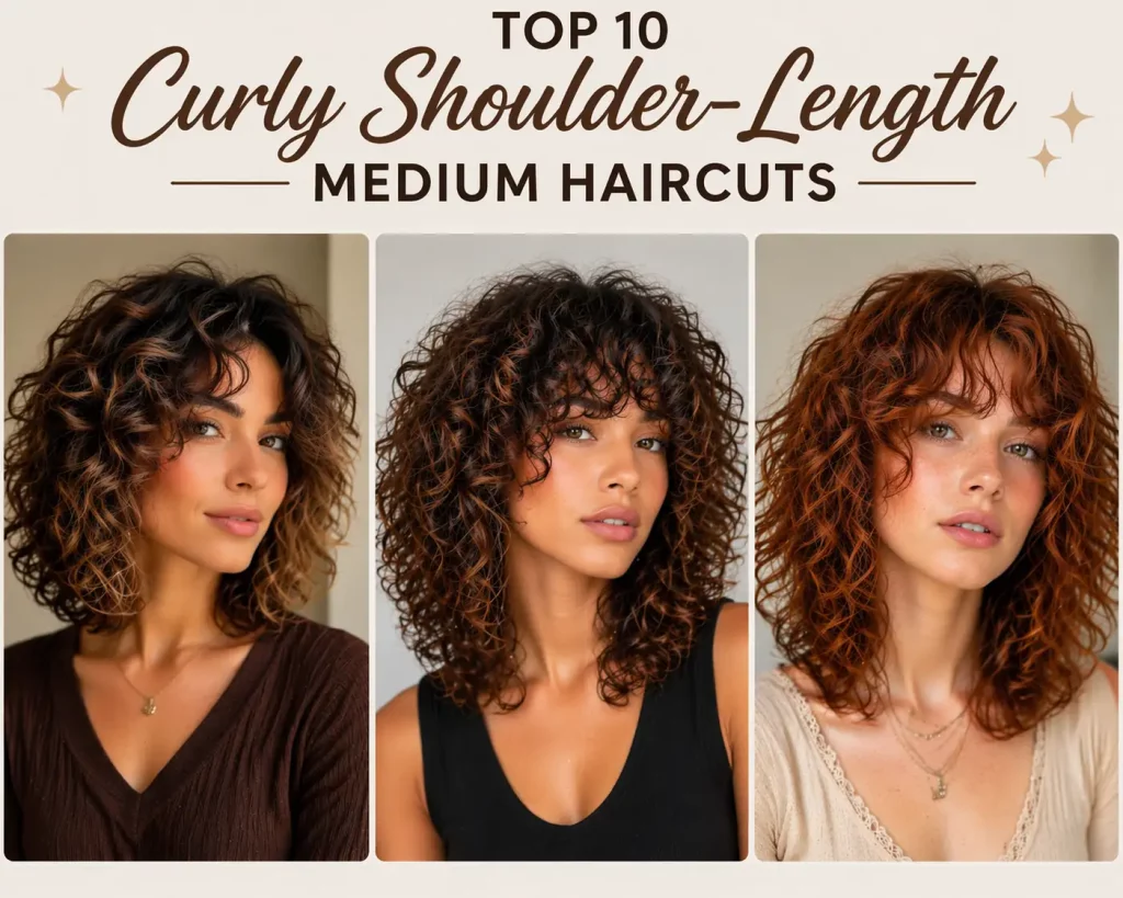 Curly Shoulder-Length Medium Hair Cut