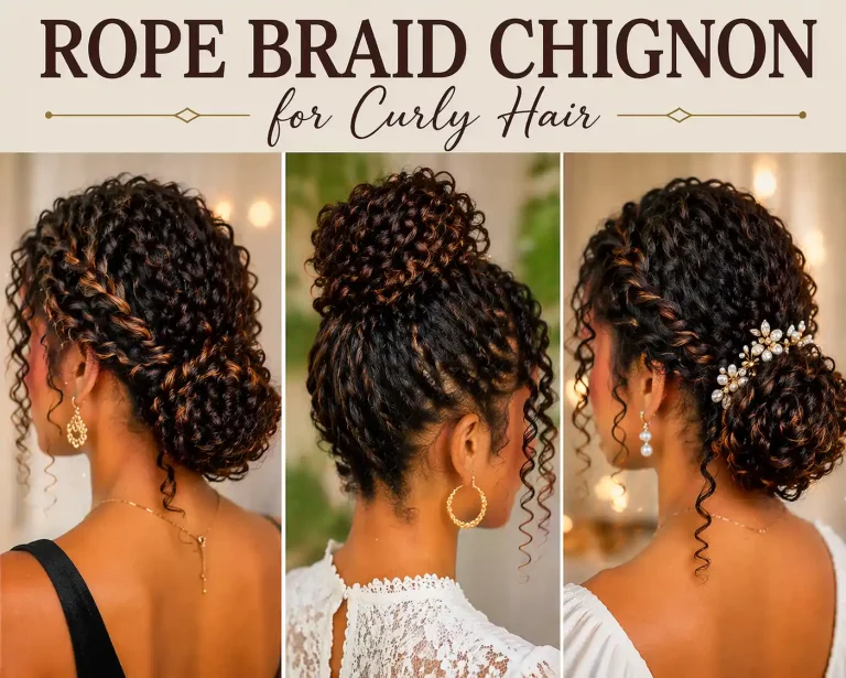 Rope Braid Chignon for Curly Hair