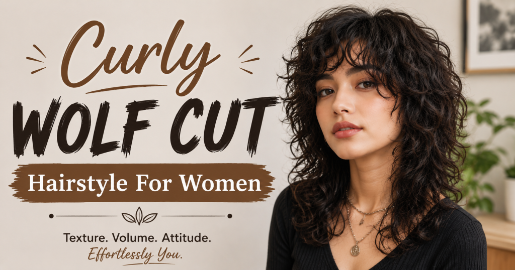 Curly Wolf Cut Hairstyle For Women